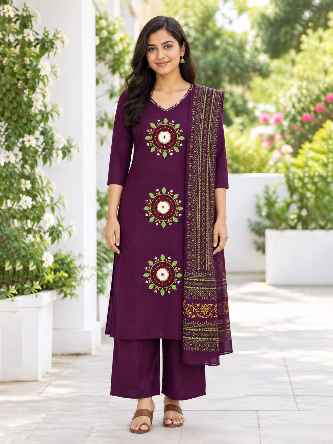 Embroidered Threadwork  Kurta  Set