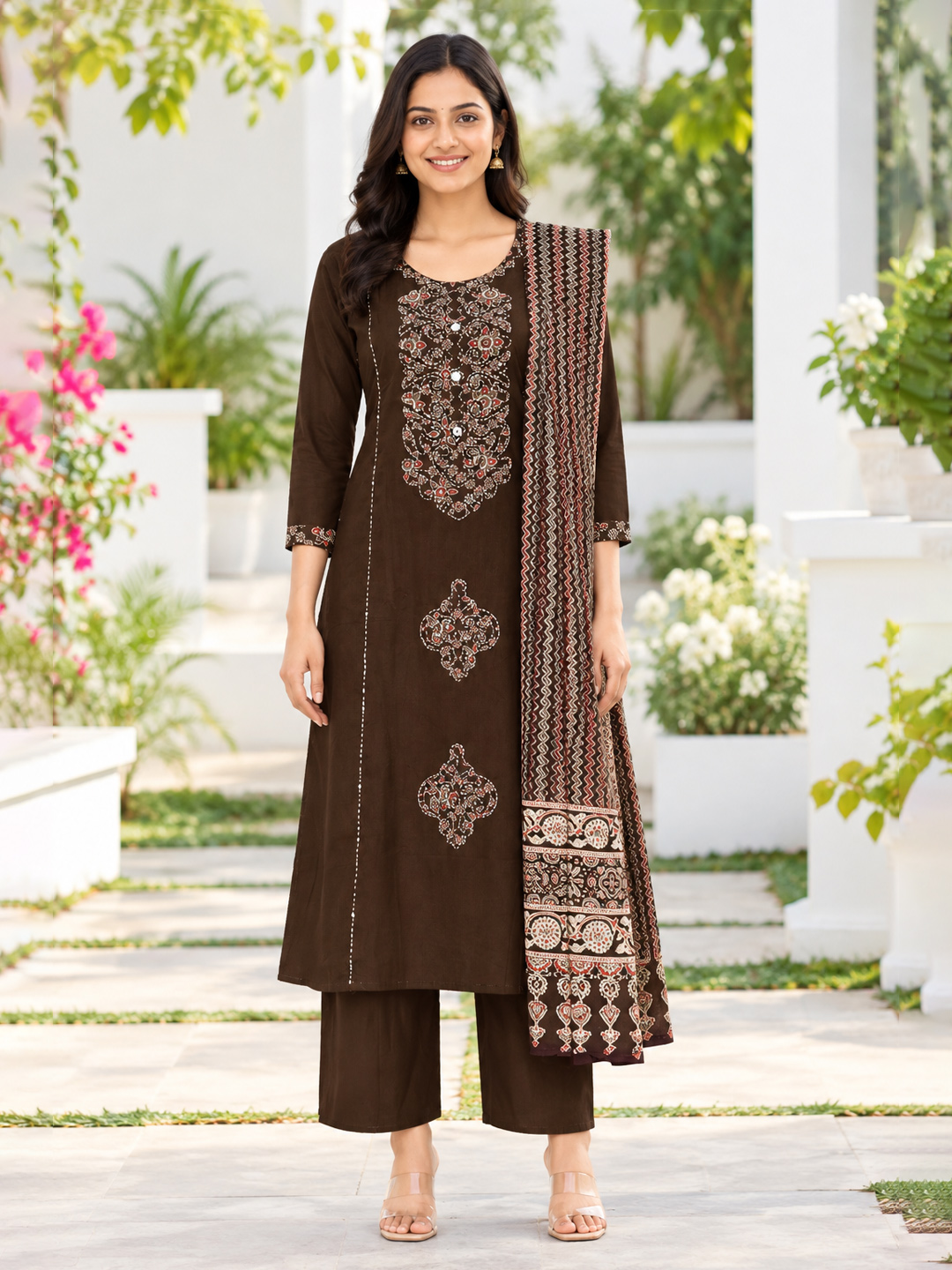 Printed A-line Flare Anarkali  Kurta Set