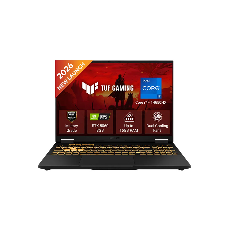 Asus TUF Gaming F16  - Intel Core i7 14650HX 16" (40.64 cms) FX608JMI-TU251WS Gaming Laptop (16GB DDR5/  1TB SSD/ Full HD+ Display/ 8GB GDDR7 NVIDIA GeForce RTX 5060/ Windows 11 Home/Office Home 2024 + M365 Basic (1 Year Validity)/ 1Year Warranty/ Jaeger Gray/ 2.20 kg)