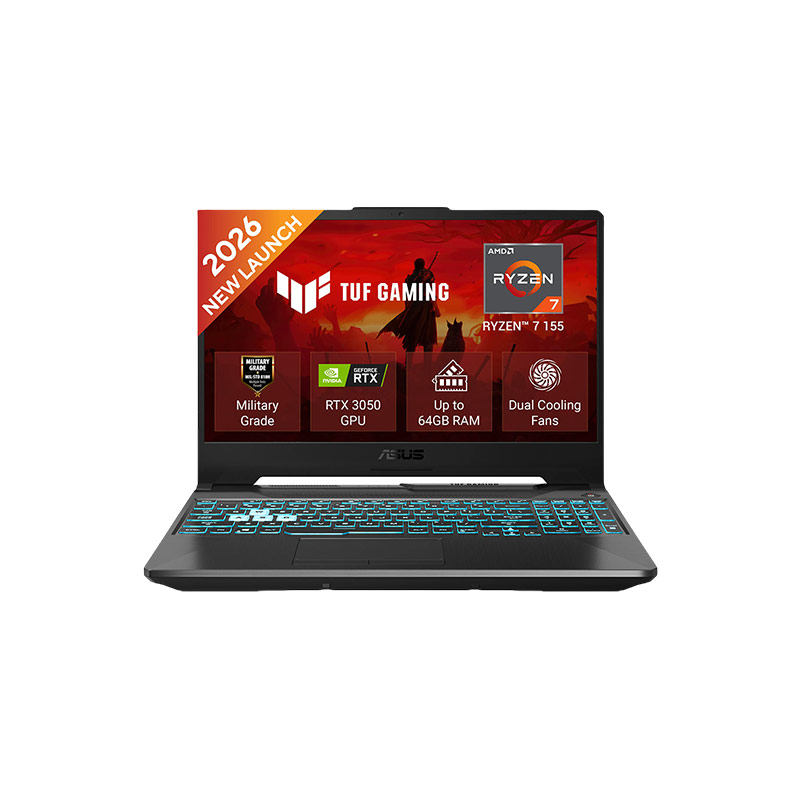 Asus TUF Gaming A15 - AMD Ryzen 7 155 15.6" (39.62 cm)  FA506NCG-HN443WS Gaming Laptop (16GB DDR5/ 512GB  SSD/ Full HD Display/  4GB GDDR6 NVIDIA GeForce RTX 3050/ Windows 11 Home/Office Home 2024 + M365 Basic (1 Year Validity)/ 1Year Warranty/  Graphite Black/ 2.30kg)