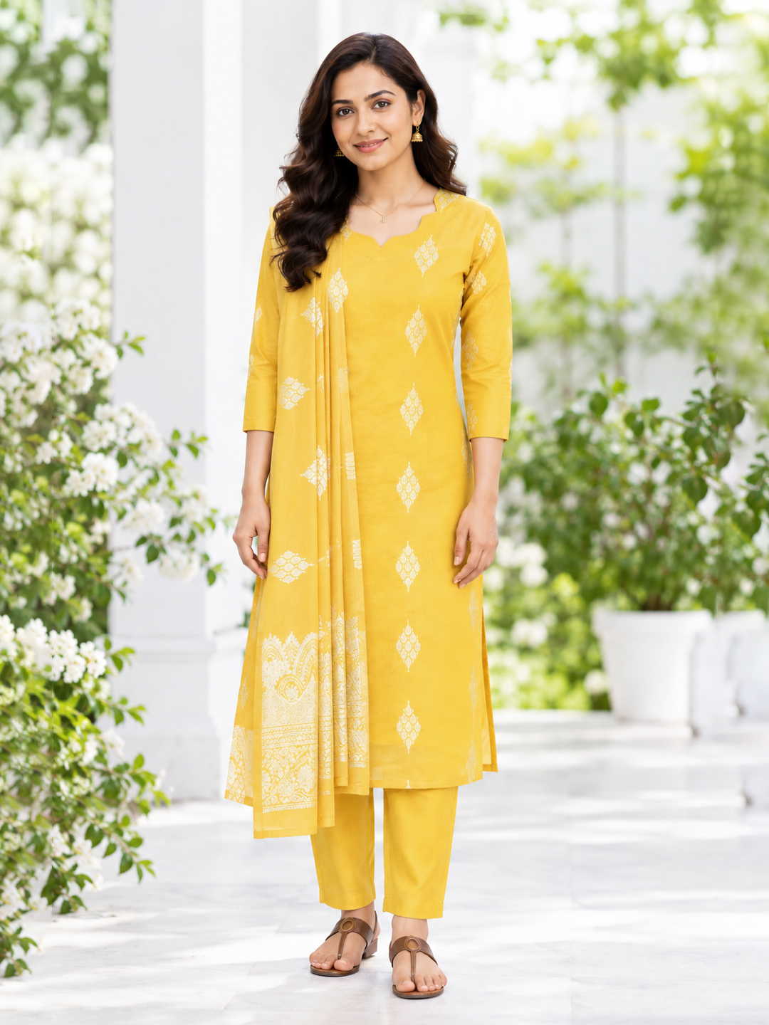 Sweetheart Neck Straight-Cut Kurta