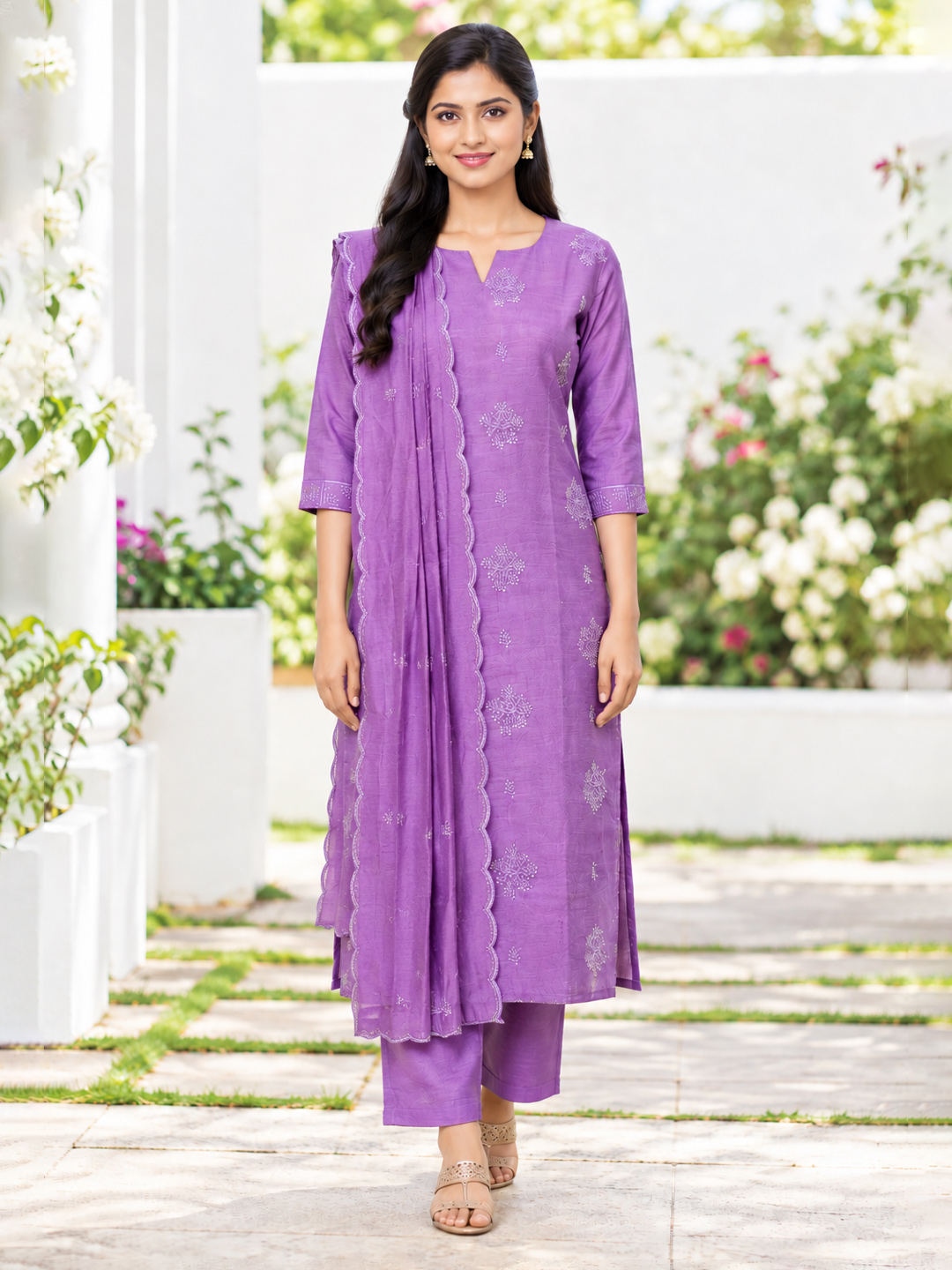 Embellished  Bead Work Kurta   Set