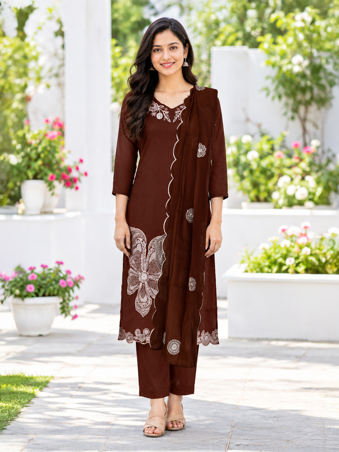 Embroidered Motifs  Ethnic Kurta Set