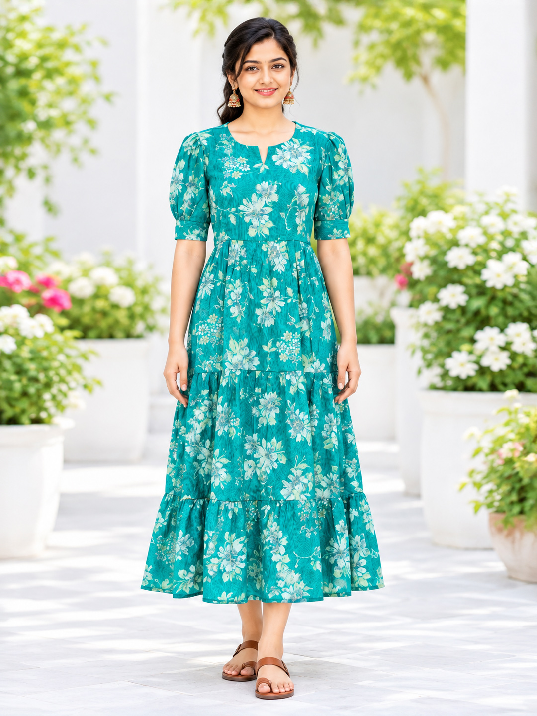 Floral Printed Motifs  Maxi Dress