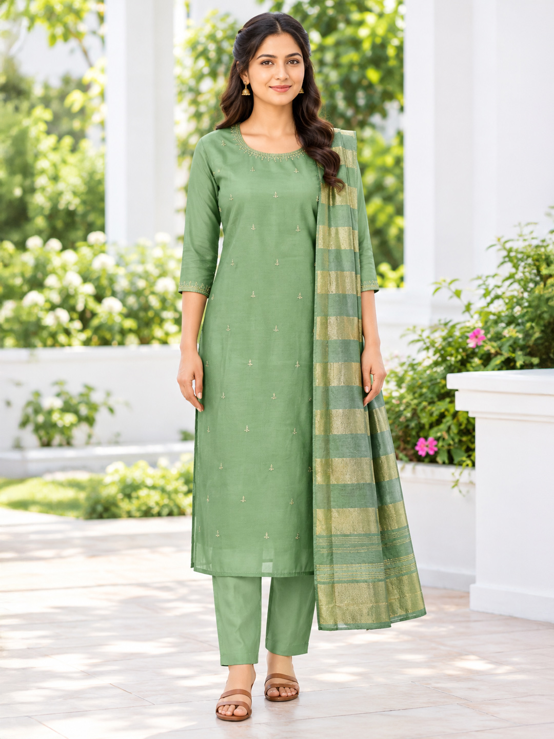 Embellished Traditional Motifs Ethnic   Kurta Set