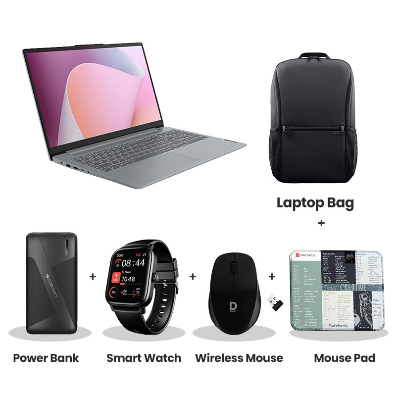 Lenovo IdeaPad Slim 3 -  AMD Ryzen 3 30   15.6" (39.62 cm)  82XQ01VXIN Thin & Light Laptop (8GB LPDDR5/ 512GB SSD/ Full HD Display/ Integrated AMD Radeon 610M Graphics/ Windows 11 Home/  Office Home 2024/  1Year Warranty/  Arctic Grey/ 1.62 kg) 