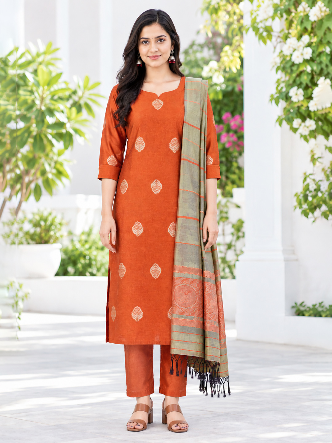 Ethnic Motifs  Traditional  Straight-Cut Kurta Set