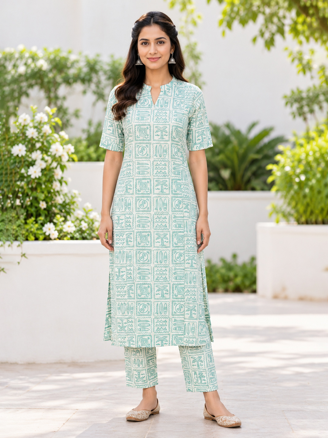Geometric Printed Ethnic Co-ord Set