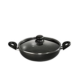 Picture of Butterfly Appliances Granza Flat Base Kadai 240mm With Glass Lid