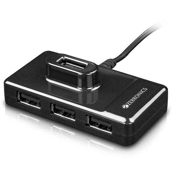 Picture of Zebronics Zeb-100 4 Ports USB Hub for Laptop, PC Computers, Plug & Play, Backward Compatible