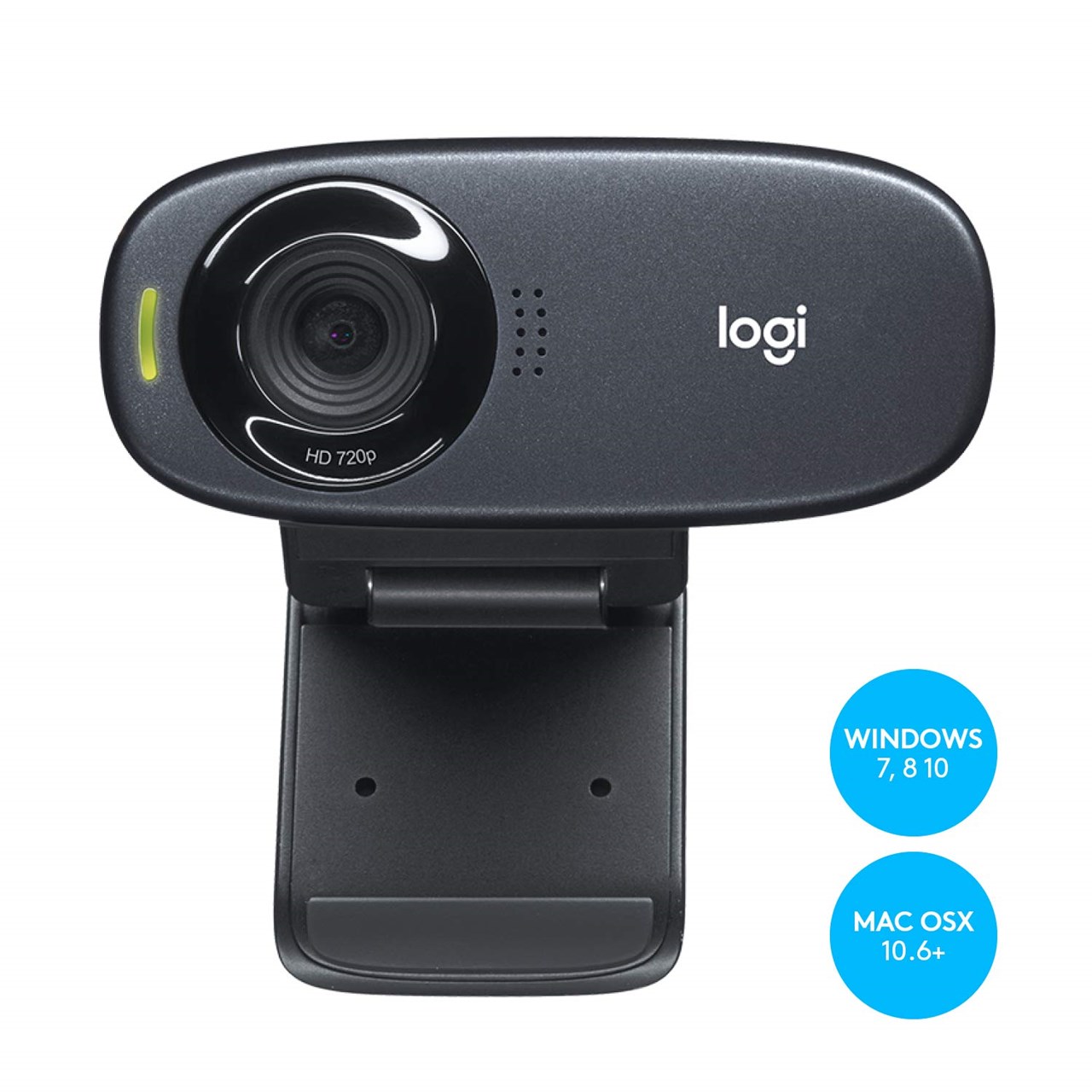 Logitech C310 HD Webcam, HD 720p/30fps, Widescreen HD Video Calling, HD  Light Correction, Noise-Reducing Mic, for Skype, FaceTime, Hangouts, WebEx,  PC/Mac/Laptop/MacBook/Tablet - Black