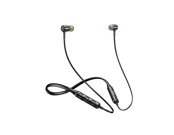 Picture of FLiX (Beetel) Blaze 100 Wireless Bluetooth in-Ear Comfortable Sports Neckband with in-Built Mic, Upto 10H Playtime, Lightweight, Dual Pairing Premium Metal Earbuds, Voice Assistant (Black)(XNB-N103)