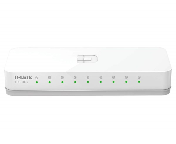 Picture of D-Link DES-1008C 8-Port 10/100 Desktop Switch || Stylish and Compact Design || Unmanaged 10/100 Mbps Switch for SOHO and Small and Medium Businesses