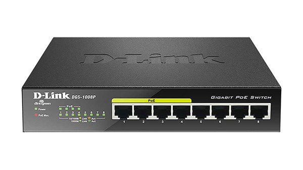 Picture of D-Link DGS-1008P 8 Port Gigabit Poe Unmanaged Switch (Metal Housing)
