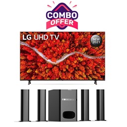 Picture of LG 65Inches 65UP8000 4K Smart UHD TV + Panasonic SC HT480GW K 100 W Bluetooth Home Theatre
