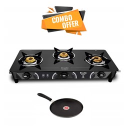 Picture of Preethi Stove ZEAL 3B - GTS124 + Sowbaghya Non Induction Dosa Tawa