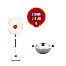 Picture of Orient Fan 16 Stand - 32 - P.Blade PF + Sowbaghya Non Stick Deep Kadai With SS LID