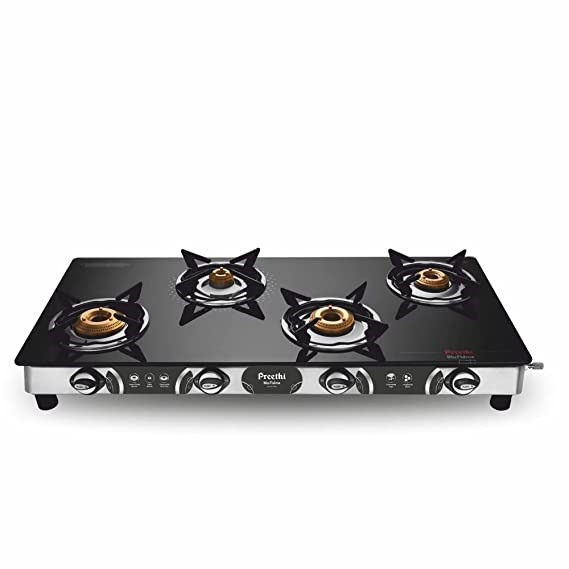 Picture of Preethi Jumbo Max 4Burners Stainless Steel Glass Manual Stove (Glass Manual Stove)