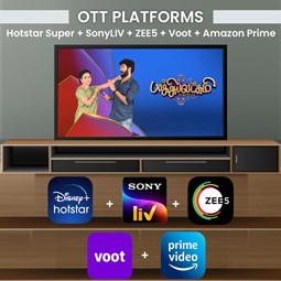Picture of Hotstar Super + SonyLIV + Zee5 + Voot + Amazon Prime, Unlimited Hero Plan