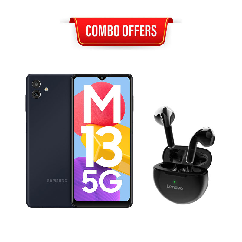 Samsung Mobile Galaxy M13 5G 6GB RAM 128GB Storage Lenovo True Wireless Bluetooth Earbuds HT38