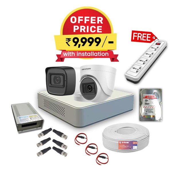 Picture of CCTV Hikvision 4CH DVR with 1-Indoor & 1-Outdoor Cameras Full Combo Kit