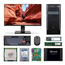 Picture of Intel Core i5 7th Gen Processor, Gigabyte Motherboard, Crucial 8GB RAM, Adata 512GB M.2 SSD, WD 1TB HDD, Zebronics Cabinet with SMPS, A, HP wired Keyboard Mouse, Lenovo  C19 Monitor, HP  Deskjet 2331 All in one Printer combo