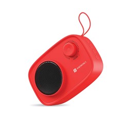 Picture of Portronics Pixel 2 Wireless Portable Speaker, Micro SD, 3W Sound Output, Retro Volume Knob 3 W Bluetooth Speaker (Red)
