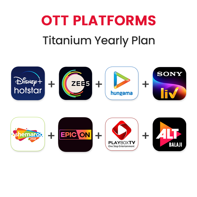 Picture of ALTBalaji + Epic-ON + Hotstar+Hungama+PlayboxTV +Shemaroo+SonyLIV+ZEE5, Titanium Yearly Plan
