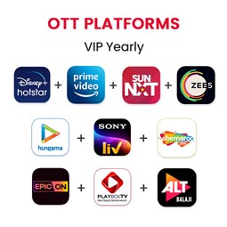 Picture of ALTBalaji+Amazon Prime+Epic-ON+ Hotstar +Hungama+ PlayboxTV+ Shemaroo+SonyLIV+SunNXT+ Zee5,VIP Yearly