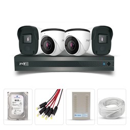 Picture of TVT 4 CCTV Cameras Combo (2 Indoor & 2 Outdoor CCTV Cameras) + DVR + HDD + Accessories + Power Supply + 90m Cable + With Installation
