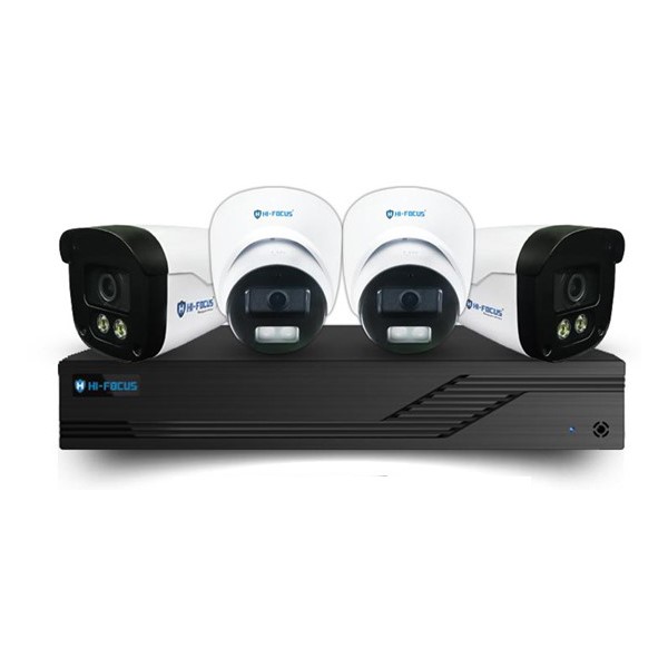 Picture of Hi-Focus 4 CCTV Cameras Combo (2 Indoor & 2 Outdoor CCTV Cameras) +DVR + 500 GB HDD + Accessories + Power Supply + 90m Cable + With Installation