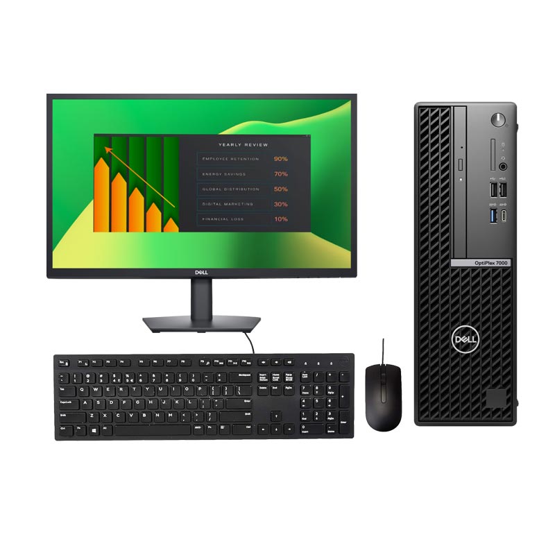 Picture of Dell OptiPlex 7010 Plus - 13th Gen Core i7-13700 (16GB/ 512GB SSD/ 1Year Warranty/ Black) + Dell 24" (60.96 Cm) Full HD LCD E2423H Monitor