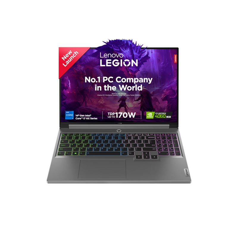 Picture of Lenovo Legion 5 - 14th Gen Intel Core i7-14650HX (40.64cm) 16" 83DG004SIN Gaming Laptop (16GB/1TB SSD/ NVIDIA RTX 4060 8GB/ Windows 11 Home/ Office 2021/ 1 Year Warranty/ Luna Grey/ 2.3Kg)