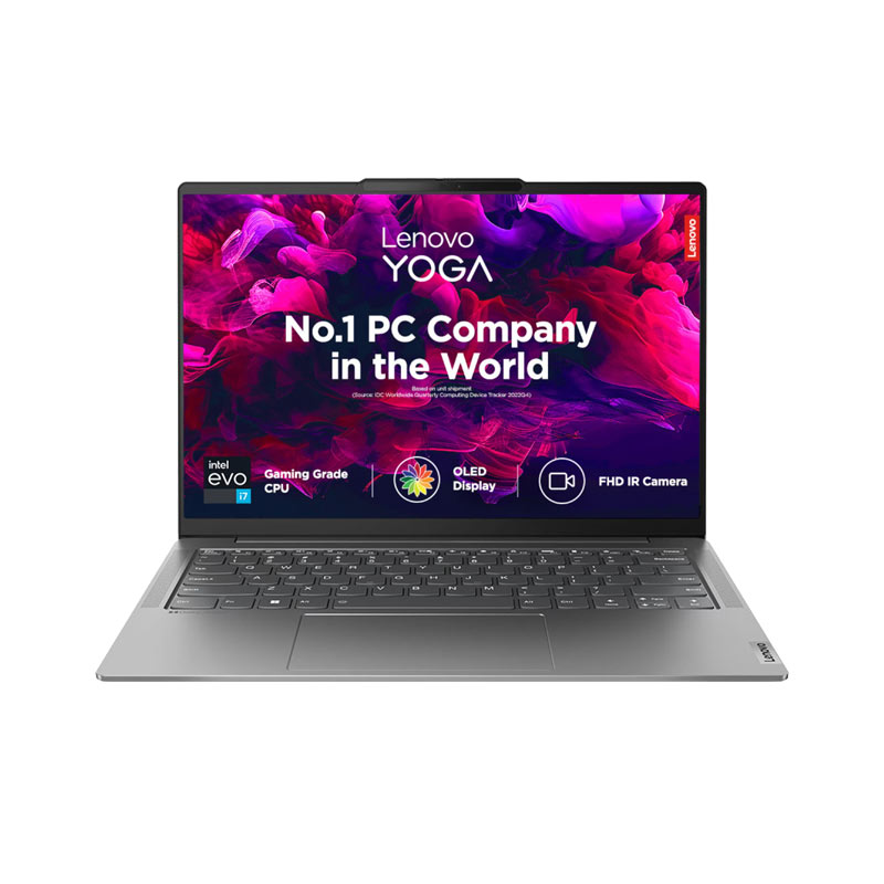 Picture of Lenovo Yoga Slim 6 - 13th Gen Intel Core i7 13700H 14" (35.56cm) 83E00017IN Thin & Light Laptop  (16GB/ 1TB SSD/ WUXGA OLED 400Nit/ Windows 11 Home/ Integrated Intel Iris Xe Graphics/ Office 2021/1 Year Warranty/ Storm Grey/ 1.35 Kg)