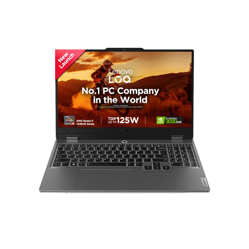 Picture of Lenovo LOQ - AMD Ryzen 5 7235HS 15.6" (39.6cm) 83JC0031IN Gaming Laptop (12GB/ 512GB SSD/ Full HD Display/ NVIDIA RTX 3050 6GB Graphics/ Office 2021/ 1 Year Warranty/ Luna Grey/ 2.4Kg)