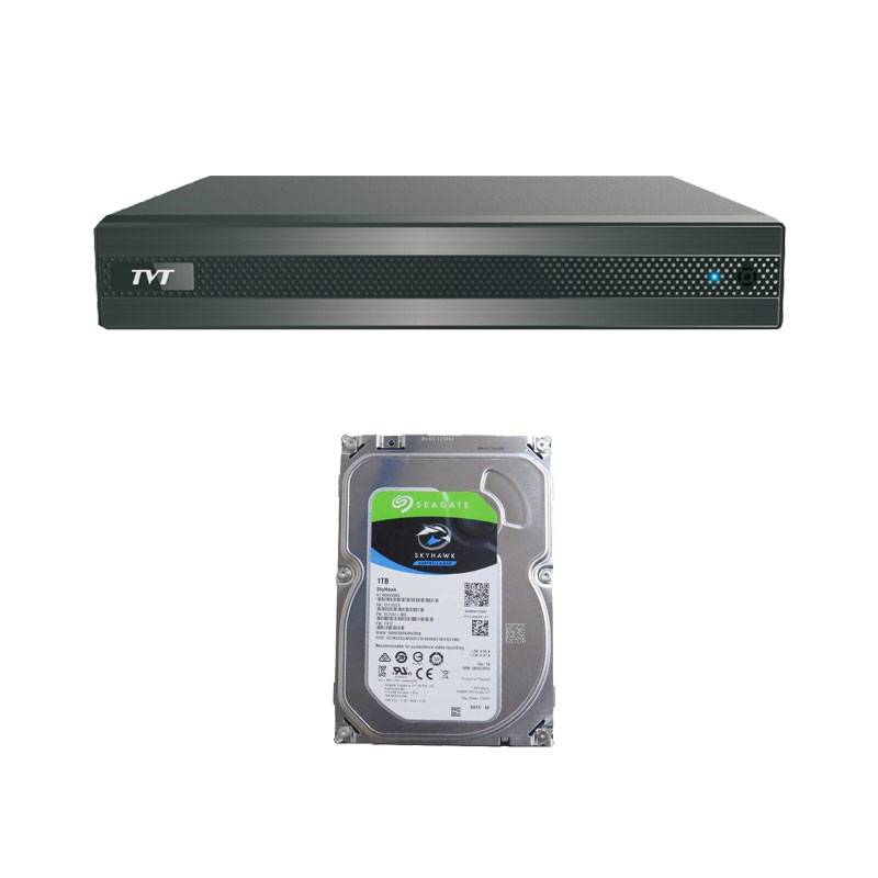 Picture of TVT 4 Channel DVR (TD-2104TSCL ) + Seagate SkyHawk ST1000VX005 Surveillance Systems Internal Hard Disk Drive 1TB (3.5" / Interface : SATA / 3 Years Warranty)