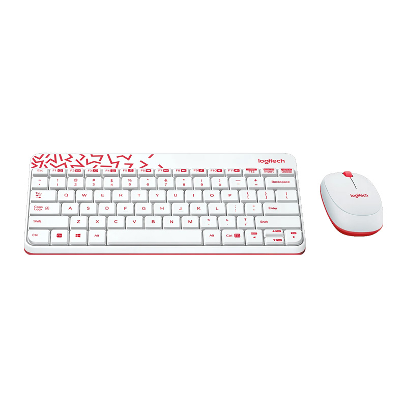 Picture of Logitech MK240 Wireless Keyboard and Mouse Combo  (White&Vivid Red)