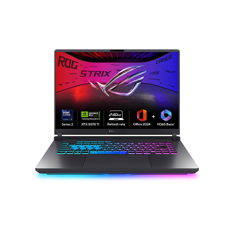 Picture of Asus ROG Strix G16 - Intel Core Ultra 9 275HX 16" (40.64cm) G615LR-S5190WS Gaming Laptop (32GB/ 1TB/ IPS-level ROG Nebula Display/ 12GB GDDR7 NVIDIA GeForce RTX 5070 Ti/ Windows 11 Home/ MS Office/ Eclipse Gray/ 2.65 Kg)