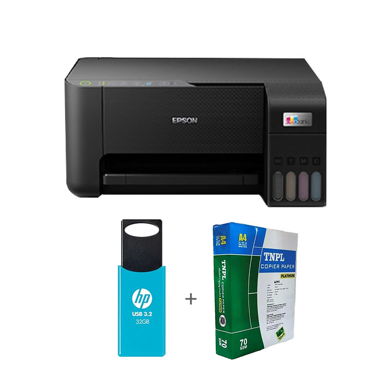 Picture of Epson EcoTank L3250 A4 Wi-Fi All-in-One Ink Tank Printer  + USB 3.2 32GB Pendrive + A4 Sheet Bundle