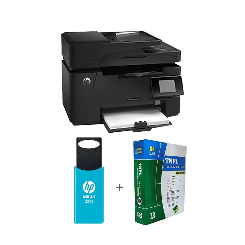 Picture of HP MFP M128fw LaserJet Pro Printer (CZ186A) + USB 3.2 32GB Pendrive + A4 Sheet Bundle