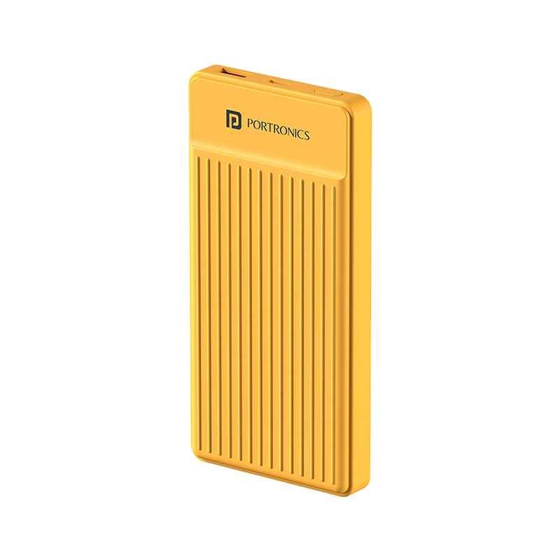 Picture of Portronics Luxcell B12 10,000mAh Ultra Slim Power Bank (USB-A Output Port & Type C Input Port/ 12W Output/ 4-Layer Circuit Protection/ BIS Certified/ Type C Cable Included/ 1 Year Warranty/ Yellow)