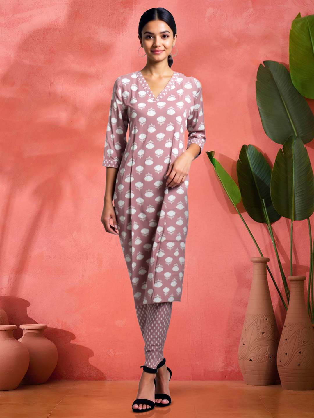 Printed Straight Kurta with Pant Set