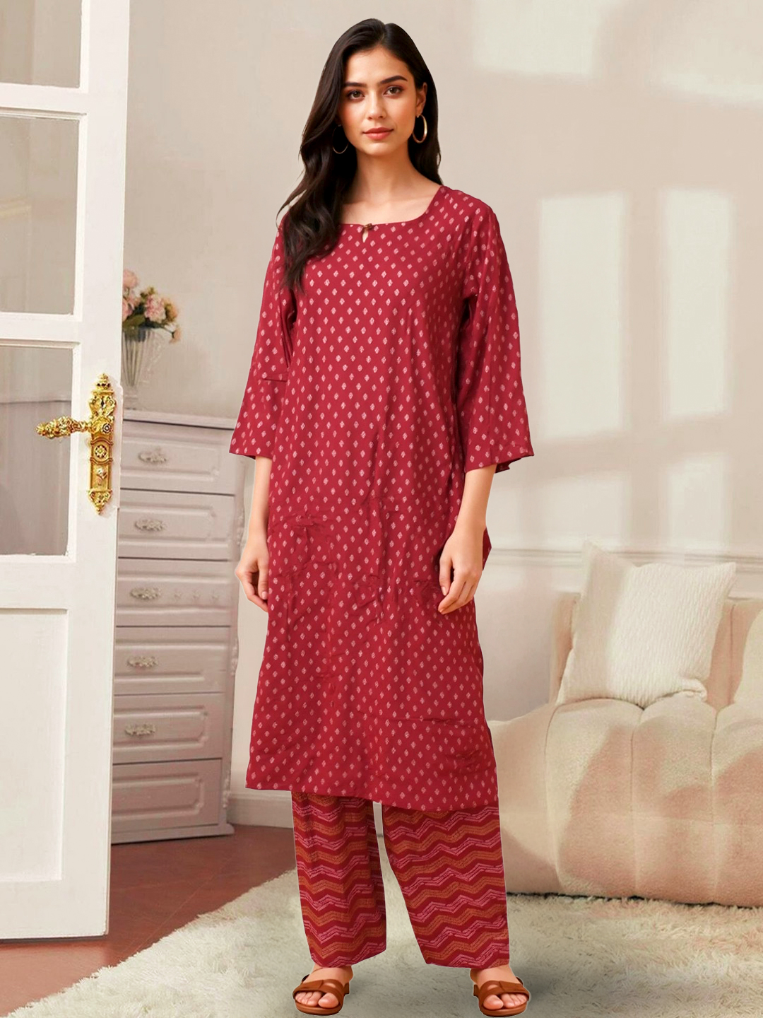 Charming Classic  Printed Kurta with Palazzo Set