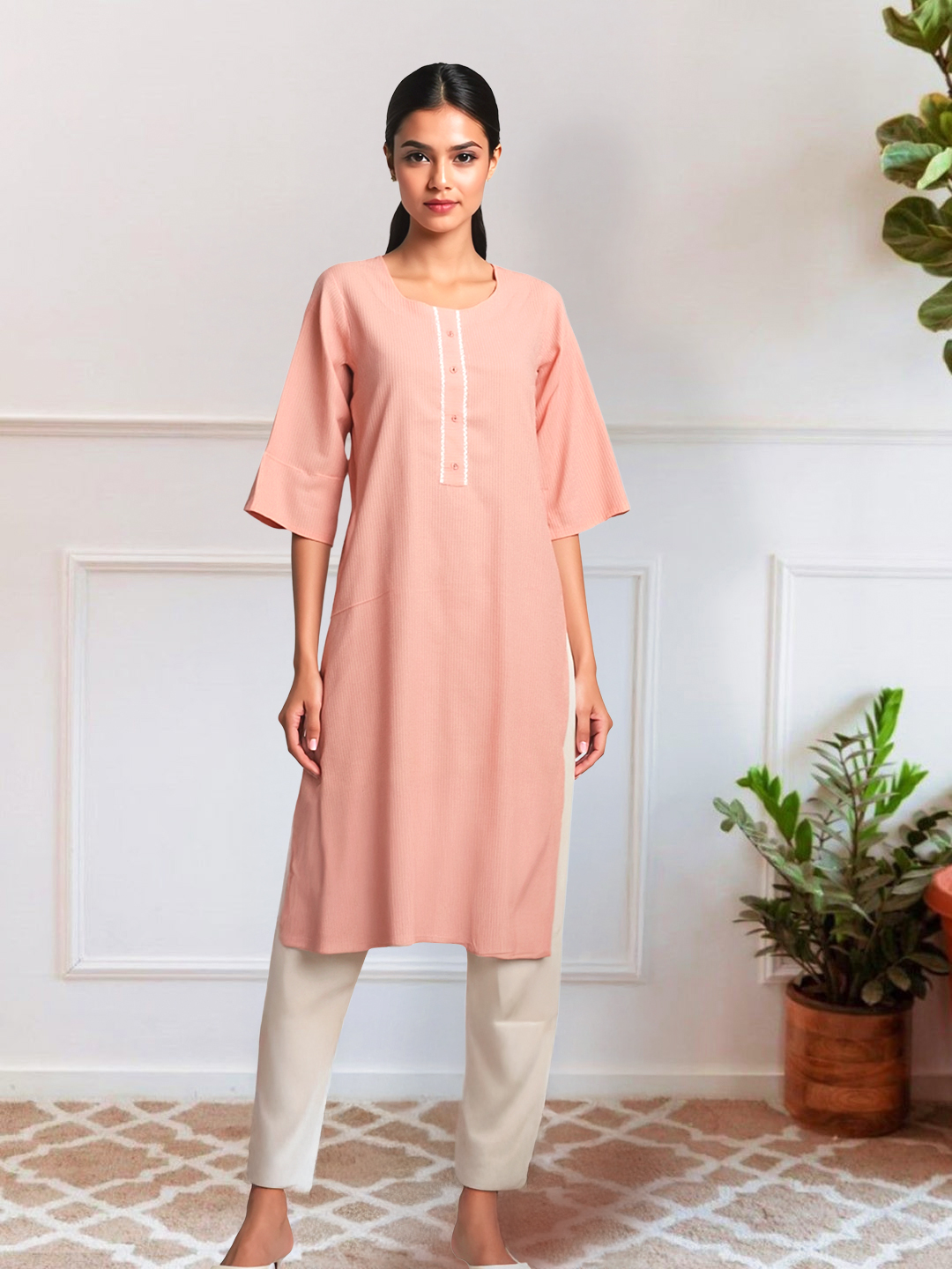 Simple Yet Stunning Straight Kurta with Pant Set