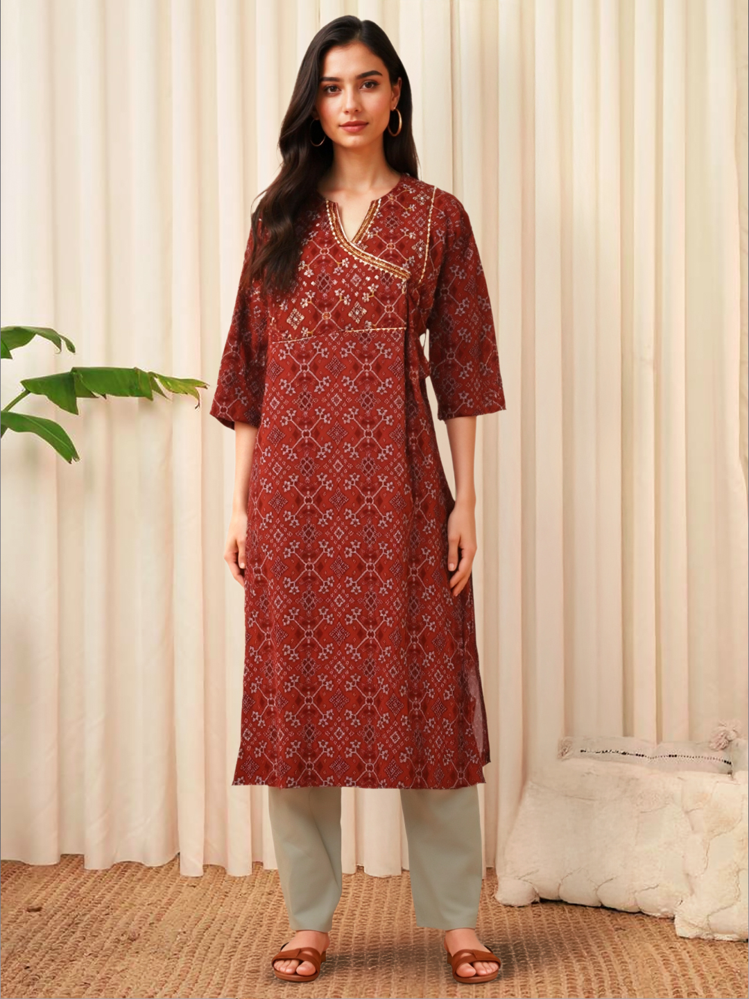 A Touch of Tradition with Modern Charm Straight Kurta with Pant Set